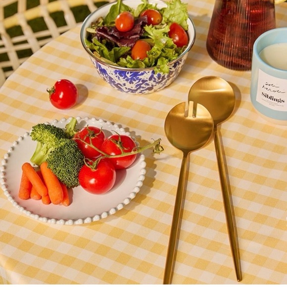 Taja Collection Gold Salad Servers Fork and Spoon - Picture 5 of 5